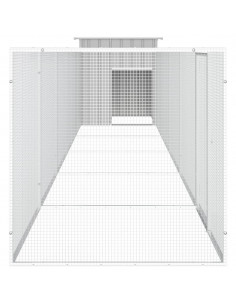 Gabbia per Polli Grigia 600x91x100 cm Acciaio Zincato