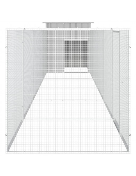 Gabbia per Polli Grigia 600x91x100 cm Acciaio Zincato
