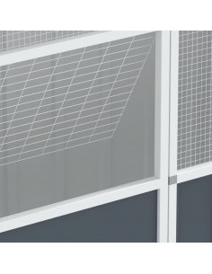 Gabbia per Uccelli Antracite 215x78x200 cm in Acciaio Zincato