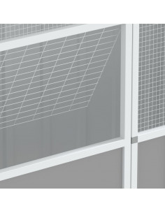 Gabbia per Uccelli Grigia 115x78x200 cm in Acciaio Zincato