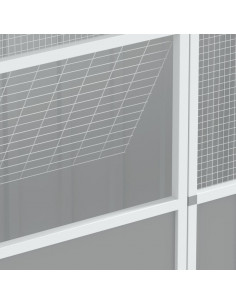 Gabbia per Uccelli Grigia 215x78x200 cm in Acciaio Zincato