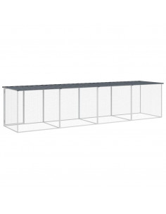 Gabbia Polli con Tetto Antracite 403x98x90 cm Acciaio Zincato