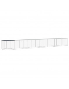 Gabbia Polli con Tetto Antracite 803x98x90 cm Acciaio Zincato