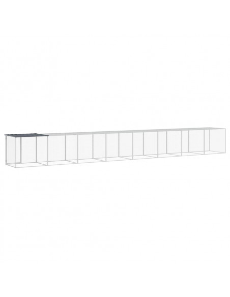 Gabbia Polli con Tetto Antracite 803x98x90 cm Acciaio Zincato