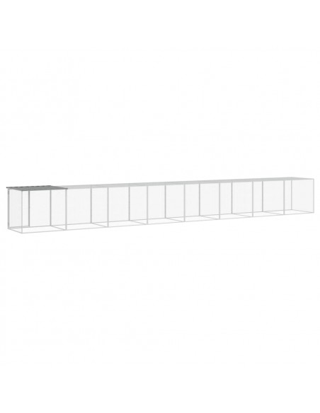 Gabbia Polli Tetto Grigio Chiaro 803x98x90 cm Acciaio Zincato