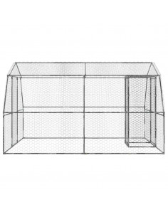 Gabbie per Uccelli 2pz con Tetto e Anta Argento Acciaio Zincato