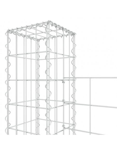 Gabbione a U con 4 Pali in Ferro 380x20x200 cm