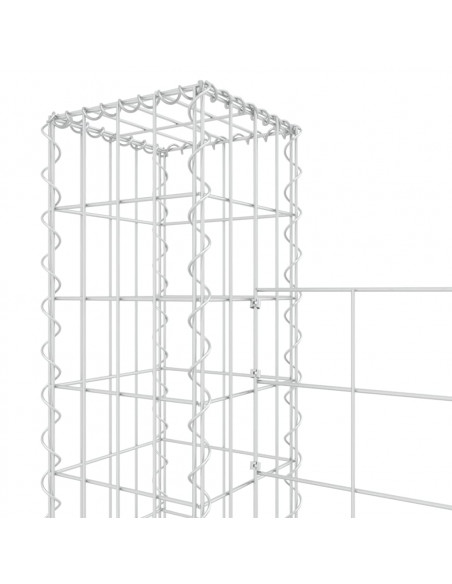 Gabbione a U con 7 Pali in Ferro 740x20x150 cm
