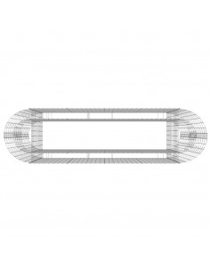 Gabbione con Letto Rialzato in Acciaio Zincato 190x50x100 cm