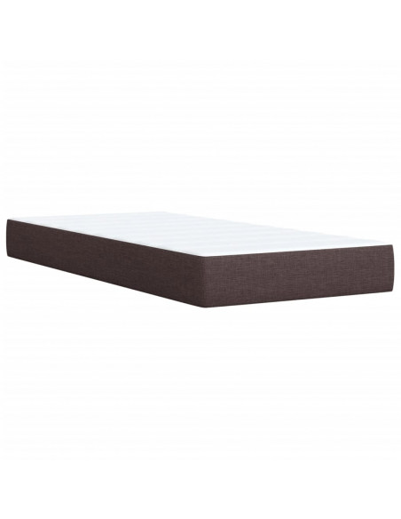 Giroletto a Molle con Materasso Marrone Scuro 100x200cm Tessuto