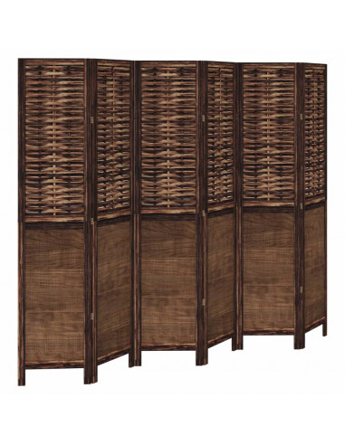 Divisorio Ambienti 6 Pannelli Marrone Scuro Massello Paulownia