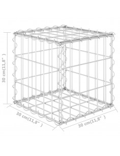 Gabbione Letto Rialzato a Cubo in Filo di Acciaio 30x30x30 cm