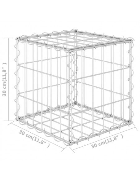 Gabbione Letto Rialzato a Cubo in Filo di Acciaio 30x30x30 cm