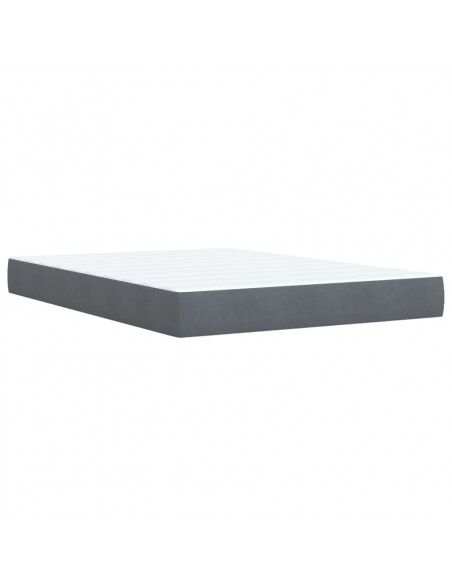 Giroletto a Molle con Materasso Grigio Scuro 140x200 cm Velluto