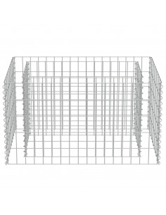 Gabbione Letto Rialzato in Acciaio Zincato 90x50x50 cm