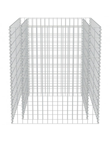 Gabbione Letto Rialzato in Acciaio Zincato 90x90x100 cm