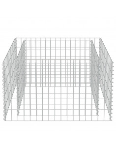 Gabbione Letto Rialzato in Acciaio Zincato 90x90x50 cm