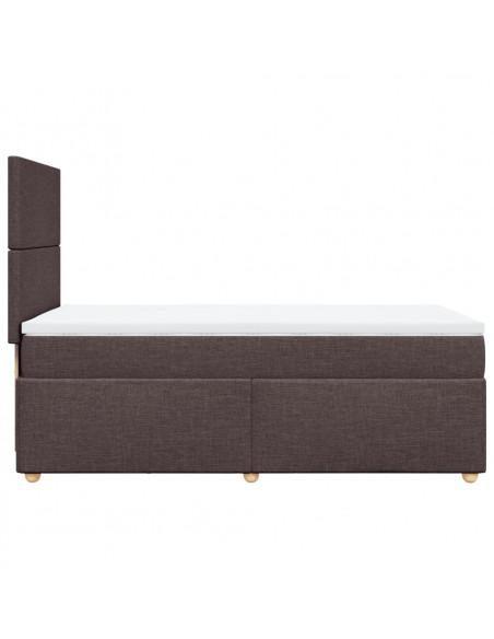 Giroletto a Molle con Materasso Marrone Scuro 100x200cm Tessuto