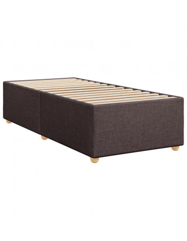 Giroletto a Molle con Materasso Marrone Scuro 100x200cm Tessuto