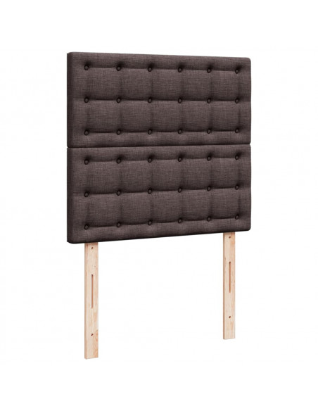 Giroletto a Molle con Materasso Marrone Scuro 100x200cm Tessuto