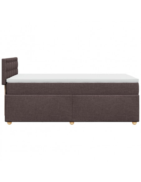 Giroletto a Molle con Materasso Marrone Scuro 100x200cm Tessuto