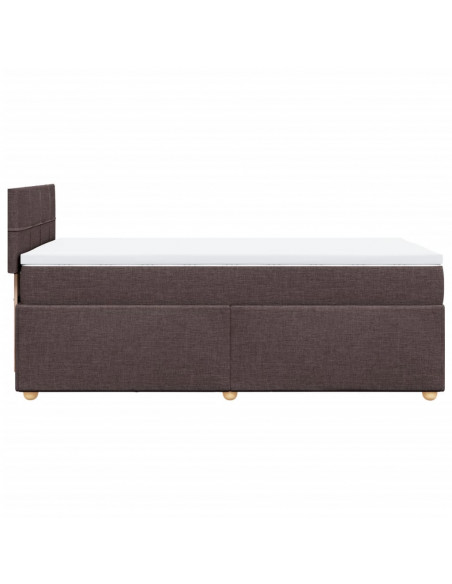 Giroletto a Molle con Materasso Marrone Scuro 100x200cm Tessuto