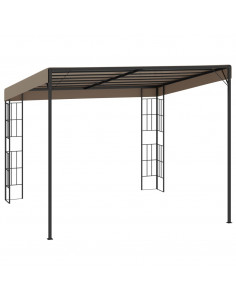 Gazebo a Parete 3x3 m Talpa in Tessuto