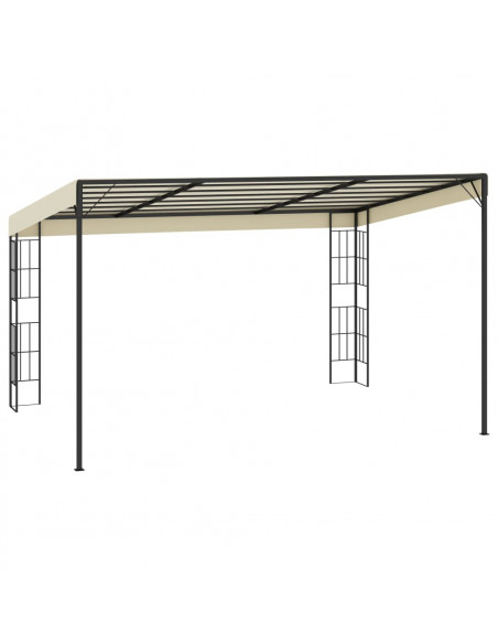 Gazebo a Parete 3x4 m Crema in Tessuto