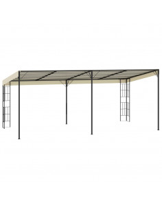 Gazebo a Parete 3x6 m Crema in Tessuto