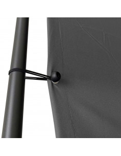 Gazebo Antracite 3x3 m 180 g/m² Tessuto e Acciaio