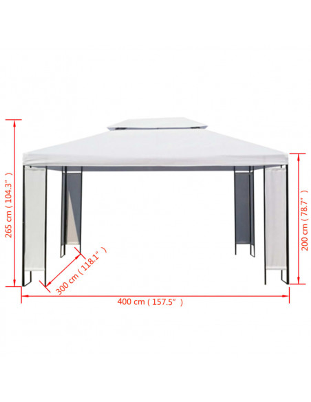 Gazebo Bianco 3x4 m