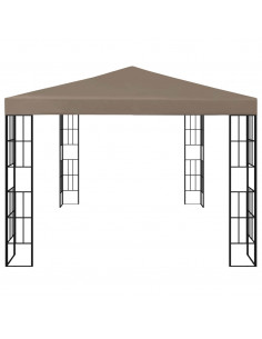 Gazebo con Luci a Stringa LED 4x3 m Grigio Talpa