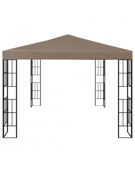 Gazebo con Luci a Stringa LED 4x3 m Grigio Talpa