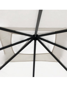 Gazebo con Montanti Rivestiti 3x3x2,6 m Crema 160 g/m²