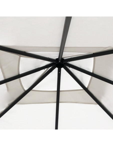 Gazebo con Montanti Rivestiti 3x3x2,6 m Crema 160 g/m²