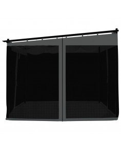 Gazebo con Pareti in Rete Antracite 3x3 m in Acciaio