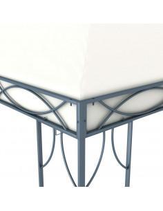 Gazebo con Stringa di Luci LED 300x300 cm Crema