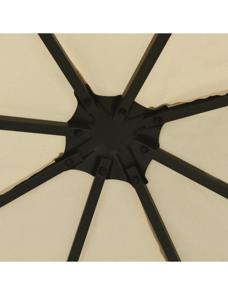 Gazebo con Stringa di Luci LED 3x3 m Crema