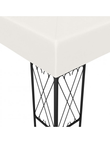 Gazebo con Stringa di Luci LED 3x3 m in Tessuto Crema
