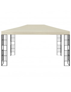 Gazebo con Stringa di Luci LED 3x4 m Crema