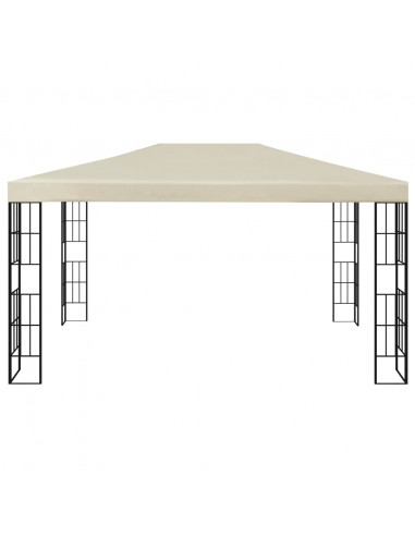 Gazebo con Stringa di Luci LED 3x4 m Crema