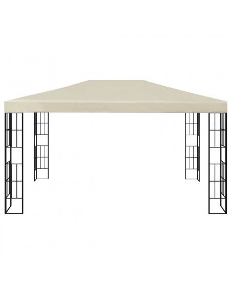 Gazebo con Stringa di Luci LED 3x4 m Crema
