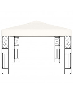 Gazebo con Stringa di Luci LED 3x4 m in Tessuto Crema