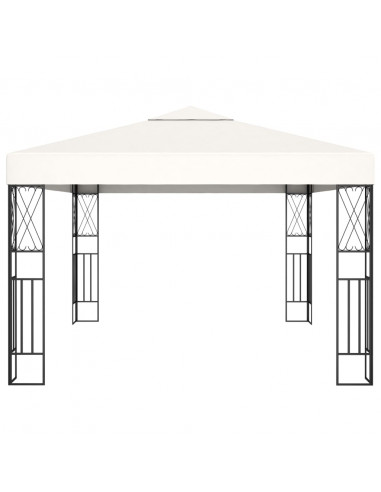 Gazebo con Stringa di Luci LED 3x4 m in Tessuto Crema