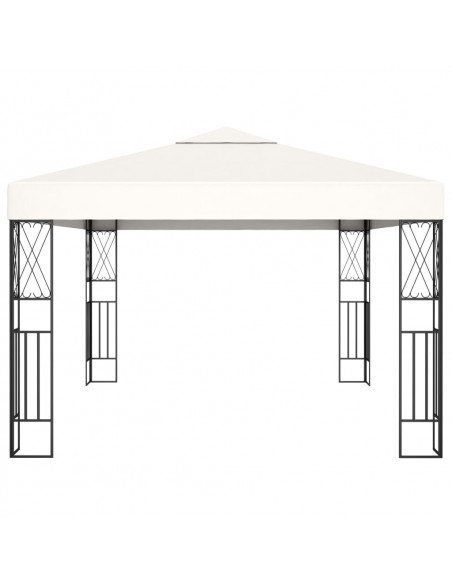 Gazebo con Stringa di Luci LED 3x4 m in Tessuto Crema