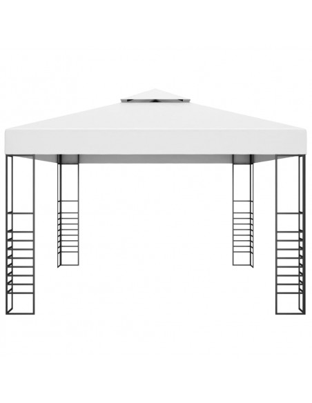 Gazebo con Stringa di Luci LED 4x3x2,7 m Bianco