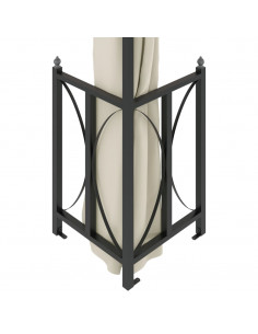 Gazebo con Teli Laterali e Doppio Tetto 3x4 m Crema