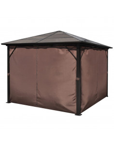 Gazebo con Tenda Marrone in Alluminio 300 x 300 cm