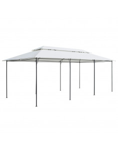 Gazebo con Tende 600x298x270 cm Bianco 180g/m²