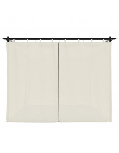 Gazebo con Tende Crema 3x3 m in Acciaio